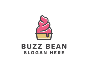 Strawberry Yogurt Dessert logo design