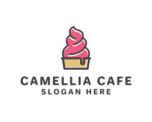 Strawberry Yogurt Dessert logo design