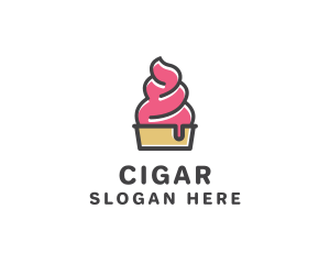 Strawberry Yogurt Dessert logo design