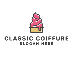 Strawberry Yogurt Dessert logo design