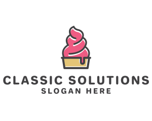 Strawberry Yogurt Dessert logo design