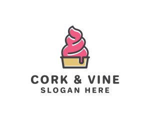 Strawberry Yogurt Dessert logo design