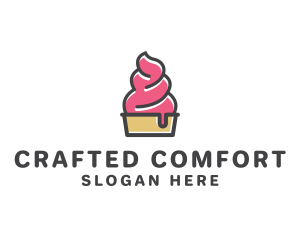 Strawberry Yogurt Dessert logo design