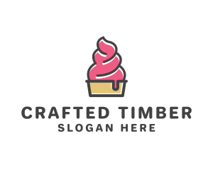 Strawberry Yogurt Dessert logo design