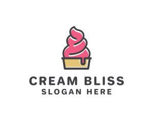 Strawberry Yogurt Dessert logo design