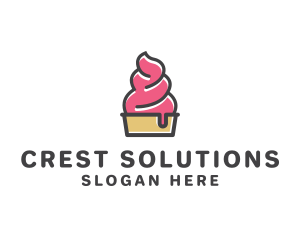 Strawberry Yogurt Dessert logo design