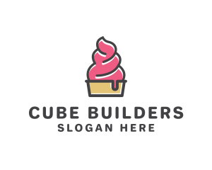 Strawberry Yogurt Dessert logo design