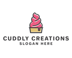 Strawberry Yogurt Dessert logo design