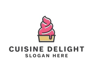 Strawberry Yogurt Dessert logo design