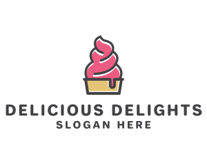 Strawberry Yogurt Dessert logo design