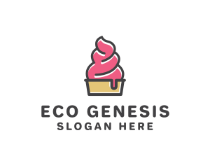 Strawberry Yogurt Dessert logo design