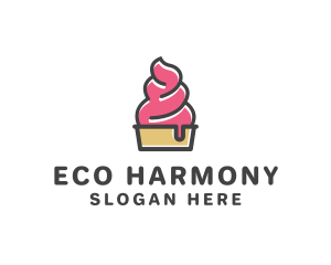 Strawberry Yogurt Dessert logo design