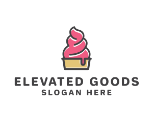 Strawberry Yogurt Dessert logo design