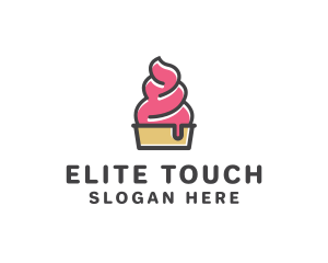 Strawberry Yogurt Dessert logo design