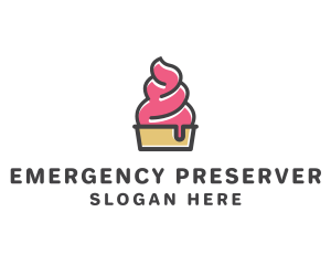 Strawberry Yogurt Dessert logo design