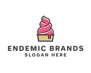 Strawberry Yogurt Dessert logo design