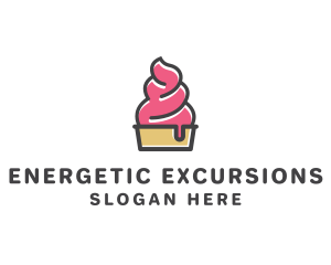 Strawberry Yogurt Dessert logo design