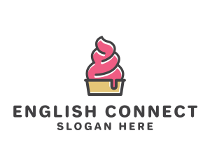 Strawberry Yogurt Dessert logo design