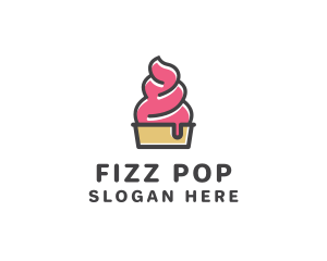 Strawberry Yogurt Dessert logo design