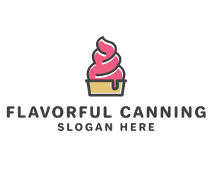 Strawberry Yogurt Dessert logo design