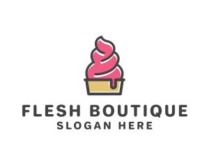 Strawberry Yogurt Dessert logo design