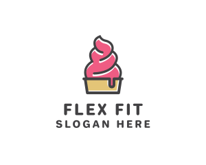 Strawberry Yogurt Dessert logo design