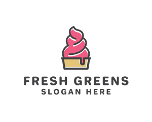 Strawberry Yogurt Dessert logo design