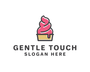 Strawberry Yogurt Dessert logo design