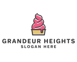 Strawberry Yogurt Dessert logo design