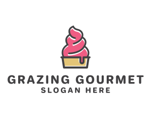 Strawberry Yogurt Dessert logo design