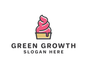 Strawberry Yogurt Dessert logo design