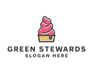 Strawberry Yogurt Dessert logo design