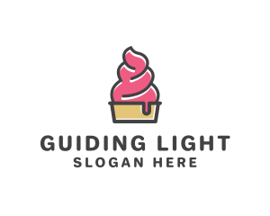 Strawberry Yogurt Dessert logo design