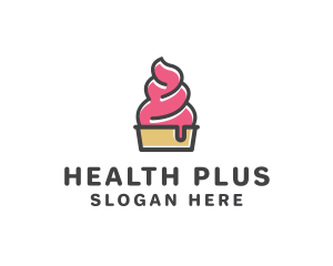 Strawberry Yogurt Dessert logo design