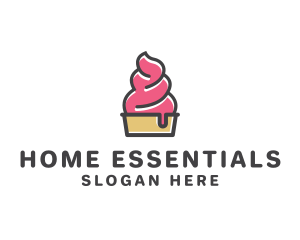 Strawberry Yogurt Dessert logo design