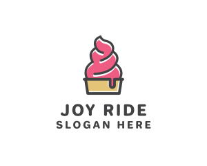 Strawberry Yogurt Dessert logo design