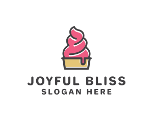 Strawberry Yogurt Dessert logo design