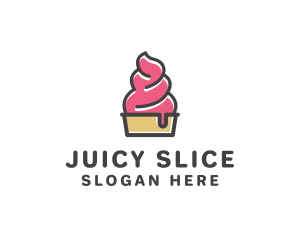 Strawberry Yogurt Dessert logo design