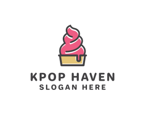 Strawberry Yogurt Dessert logo design