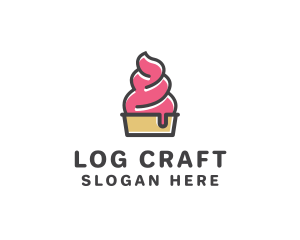 Strawberry Yogurt Dessert logo design