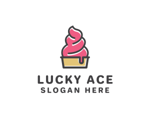 Strawberry Yogurt Dessert logo design