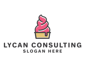 Strawberry Yogurt Dessert logo design