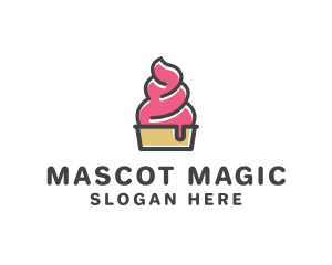 Strawberry Yogurt Dessert logo design