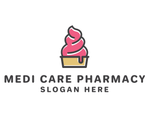 Strawberry Yogurt Dessert logo design