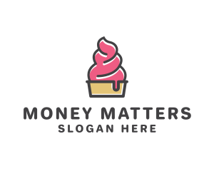 Strawberry Yogurt Dessert logo design