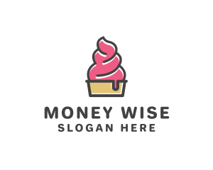 Strawberry Yogurt Dessert logo design