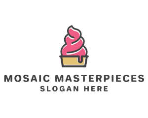 Strawberry Yogurt Dessert logo design