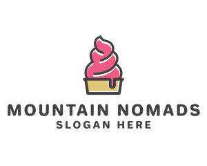 Strawberry Yogurt Dessert logo design