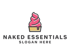 Strawberry Yogurt Dessert logo design