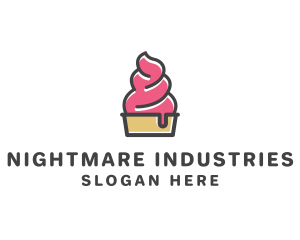 Strawberry Yogurt Dessert logo design